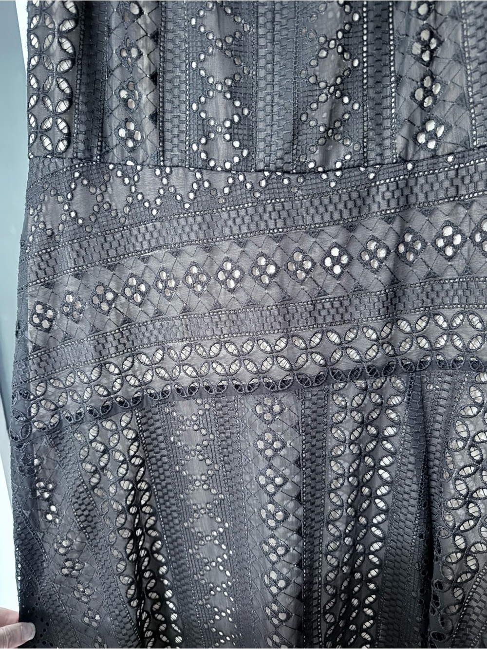White House Black Market Black Eyelet Maxi Dress - Picture 5 of 12